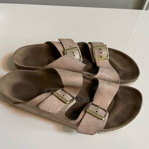 Rose gold Birkenstocks